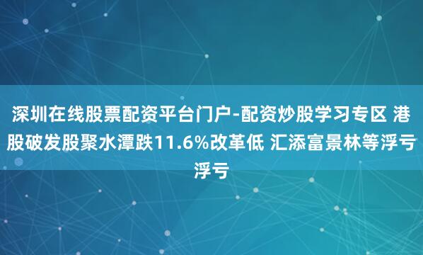 深圳在线股票配资平台门户-配资炒股学习专区 港股破发股聚水潭跌11.6%改革低 汇添富景林等浮亏