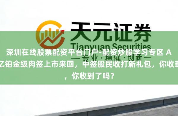 深圳在线股票配资平台门户-配资炒股学习专区 A股：8亿铂金级肉签上市来回，中签股民收打新礼包，你收到了吗？