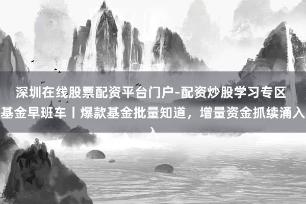 深圳在线股票配资平台门户-配资炒股学习专区 基金早班车丨爆款基金批量知道，增量资金抓续涌入