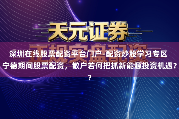 深圳在线股票配资平台门户-配资炒股学习专区 宁德期间股票配资，散户若何把抓新能源投资机遇？
